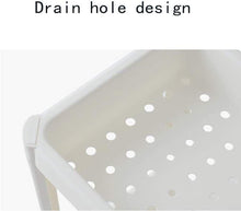 Cargar imagen en el visor de la galería, Mueble de Baño Estantería plástico de almacenamiento 4 niveles con gancho 35,5 x 23 x 100 cm