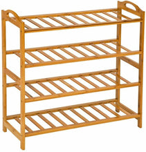 Cargar imagen en el visor de la galería, Zapatero de Bambú con 4 Niveles Tamaño 68x25x71cm