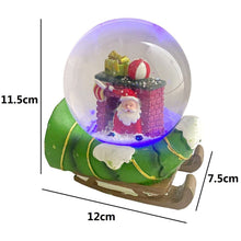 Cargar imagen en el visor de la galería, Bola cristal de agua nieve Papá noél con luz multicolor Led decorativa navideña
