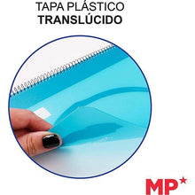 Cargar imagen en el visor de la galería, Cuaderno libreta Cervantes espiral forrado tapa normal PLASTICO 80 hojas 90 g A5