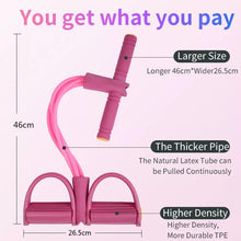 Cargar imagen en el visor de la galería, Tensor con pedal elastico para ejercicios fitness banda de resistencia gimnasio