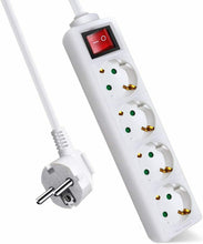Cargar imagen en el visor de la galería, Regleta alargador enchufes e interruptor de 1.5/3/5 metros con 2/3/4/5/6 Enchufes