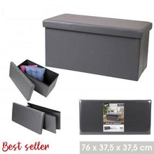 Cargar imagen en el visor de la galería, Baúl Puff Taburete Almacenaje Plegable Caja Asiento Banco de Almacenamiento