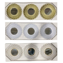 Cargar imagen en el visor de la galería, Pack 3 Espejos Pared Decorativos Plateados dorados Casa Habitación Salón 25 cm