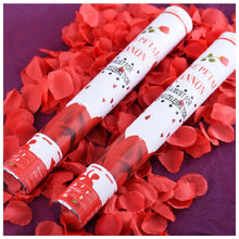 Cargar imagen en el visor de la galería, 4 Cañones Cañon Confettis 40cm Pétalos De Rosa Color Rojo