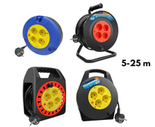 Cargar imagen en el visor de la galería, Cable de alimentación de bobina enrollable de 5 10 15 20 25 m y 4 BASE