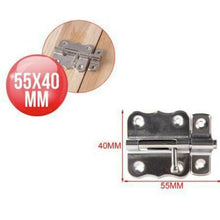 Cargar imagen en el visor de la galería, 2 x Pasadores Cerrojos Acero Inoxedable Clasico Sencillo 55x40 mm Cromado