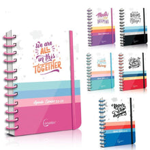 Cargar imagen en el visor de la galería, Agenda escolar paginas diarias diario dia A5 tapa dura 2022 2023 con pegatinas