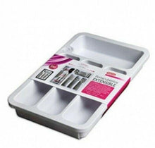 Cargar imagen en el visor de la galería, Cubertero plastico extensible colores, de 24.5 cm a 39 cm, almacenaje