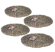 Cargar imagen en el visor de la galería, 4x Salvamantel Mimbre Redondo, 20, 25, 30, 35 cm, manteles de mesa individuales