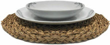 Cargar imagen en el visor de la galería, 4x Salvamantel Mimbre Redondo, 20, 25, 30, 35 cm, manteles de mesa individuales