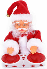 Cargar imagen en el visor de la galería, Juguete Papá Noel luz eléctrico musical tambor de música giratoria Navidad deco