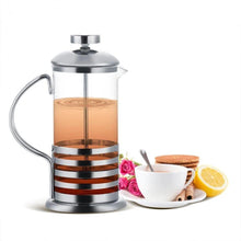 Cargar imagen en el visor de la galería, Tetera vidrio Inoxidable café y té filtro francés 600 y 900 ml acero inox