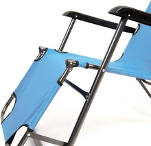Cargar imagen en el visor de la galería, Silla Tumbona Plegable 79 x 46,5 x 153 cm Hamaca Regulable Multiposiciones de Metal - Ideal para