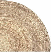 Cargar imagen en el visor de la galería, Alfombra redonda trenzada de yute – Diámetro 110 cm
