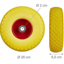 Cargar imagen en el visor de la galería, Rueda neumático de espuma maciza 260x85 mm, negro y amarillo
