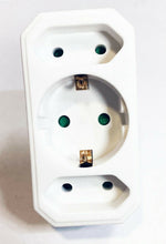 Cargar imagen en el visor de la galería, PACK 2 Adaptadores de regleta de enchufe con 2 Tomas PLANO,1 Toma DE REDONDO