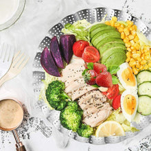 Cargar imagen en el visor de la galería, Cesta Vaporera coccion inox Plegable de Acero Inoxidable,Steamer agujeros 26 cm