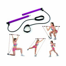 Cargar imagen en el visor de la galería, Ajustable Barra de Pilates con Bandas de Resistencia, Maquinas de Gimnasio LILA