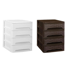 Cargar imagen en el visor de la galería, Cajonera de Plástico Stylo Blanco Linea / Wengué Decoración Bambú Hogar Oficina