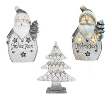 Cargar imagen en el visor de la galería, Figura Cerámica Papá Noel y Árbol de navidad Con Luz Y Música y figuras decorar