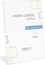 Cargar imagen en el visor de la galería, Porta cartel Portafoto Marco de foto metacrilato Especial para informaciones restaurantes tarifas evento