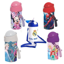 Cargar imagen en el visor de la galería, Botella robot pop up 500ml plastico infantil niños princesa colegio
