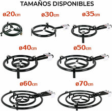 Cargar imagen en el visor de la galería, Quemador paellero a gas butano/propano acero