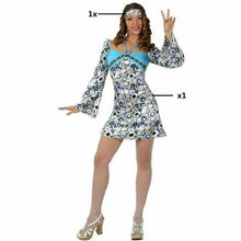 Cargar imagen en el visor de la galería, Disfraz Hippie Azul Adulto Mujer Para Carnaval Fiesta Teatro