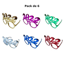 Cargar imagen en el visor de la galería, 6 Gafas de año nuevo 2022 colores se escogen al azar Divertidas Disfraces Acceso