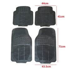 Cargar imagen en el visor de la galería, Alfombras de Goma Recortable Universal Negra Para Coche Automóvil Juego de 4 pcs Resitente al Uso Antideslizante