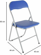 Cargar imagen en el visor de la galería, SILLA PLEGABLE ACOLCHADA COLOR AZUL-PLATA (JUEGO 4 UNIDADES)