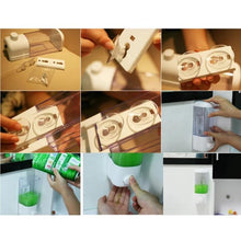 Cargar imagen en el visor de la galería, Dispensador Jabón Doble de manos Para Baño 2 En 1 Liquido Shampoo autoadhesivo