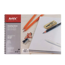 Cargar imagen en el visor de la galería, ARTIX, Block de Dibujo, A3, A4, 33x23cm, 24 Hojas, 160 gr, Bloc de Bocetos con Espiral, 21x29,7cm, 29,7 x 42 cm, Ideal para Dibujar con Carboncillo, Lápiz, Rotulador, Ceras o Pinturas