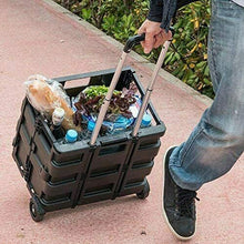 Cargar imagen en el visor de la galería, Carro Plegable Multiusos Con Ruedas Caja Plegable Negro Carro Trolley Carrito de la Compra Almacenaje