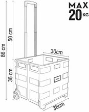 Cargar imagen en el visor de la galería, Carro Plegable Multiusos Con Ruedas Caja Plegable Negro Carro Trolley Carrito de la Compra Almacenaje