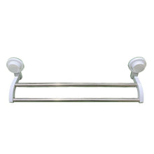 Cargar imagen en el visor de la galería, Toallero Doble Barras Con Ventosas Fuerte De Pared Pvc Plástico Barras Acero Inoxidable Para Toallas