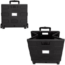 Cargar imagen en el visor de la galería, Carro Plegable Multiusos Con Ruedas Caja Plegable Negro Carro Trolley Carrito de la Compra Almacenaje