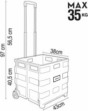 Cargar imagen en el visor de la galería, Carro Plegable Multiusos Con Ruedas Caja Plegable Negro Carro Trolley Carrito de la Compra Almacenaje