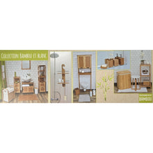 Cargar imagen en el visor de la galería, TENDANCE Mahe Mueble Columna de Baño Armario Cajonera Bambú 2 Cajones DM Plus 1 Estante