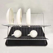 Cargar imagen en el visor de la galería, Escurridor de Platos Plegable 2 Niveles 43,5 x 32,5 x 25cm Escurreplatos Plegable en Forma de X Encimera de Cocina