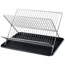 Cargar imagen en el visor de la galería, Escurridor de Platos Plegable 2 Niveles 43,5 x 32,5 x 25cm Escurreplatos Plegable en Forma de X Encimera de Cocina