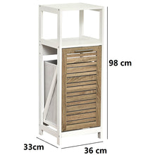 Cargar imagen en el visor de la galería, Mueble de Baño Armario con Cesto Extraíble Para Ropas Sucias, 2 Estantes para Toallas, Mueble con cesto, Mueble de Lavabo