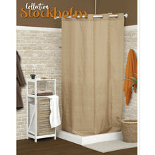 Cargar imagen en el visor de la galería, Mueble de Baño madera Color Blanco/Roble con cesto Extraible para ropa sucia - Stockholm