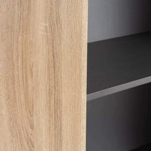 Cargar imagen en el visor de la galería, Mueble Estantería Librería de 3 estantes de Madera MDF Gris y Natural contemporánea, de 60x29x147 cm