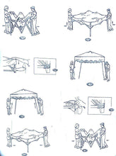 Cargar imagen en el visor de la galería, Carpa Plegable Pabellón, CENADOR PLEGABLE BEIGE Gris 3X3M para Terraza y jardín