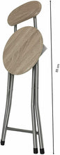 Cargar imagen en el visor de la galería, 2 X Silla Metal Plegable Base Y Respaldo Madera | diámetro 30cm x Alto 73cm