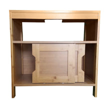 Cargar imagen en el visor de la galería, Mueble de Baño Armario Bajo Lavabo Bambú con 2 Puertas Correderas y 1 Estante Interior - MAHE