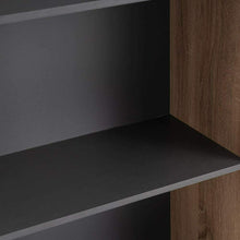 Cargar imagen en el visor de la galería, Mueble Estantería Librería de 3 estantes de Madera MDF Gris y Natural contemporánea, de 60x29x147 cm
