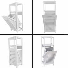 Cargar imagen en el visor de la galería, Mueble de Baño Armario con Cesto Extraíble Para Ropas Sucias, 2 Estantes para Toallas, Mueble con cesto, Mueble de Lavabo